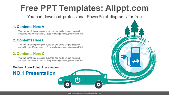  Eco Electric Vehicle PowerPoint Diagram			 