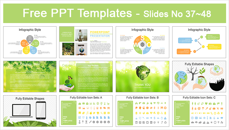  Every day earth day PowerPoint Templates			 