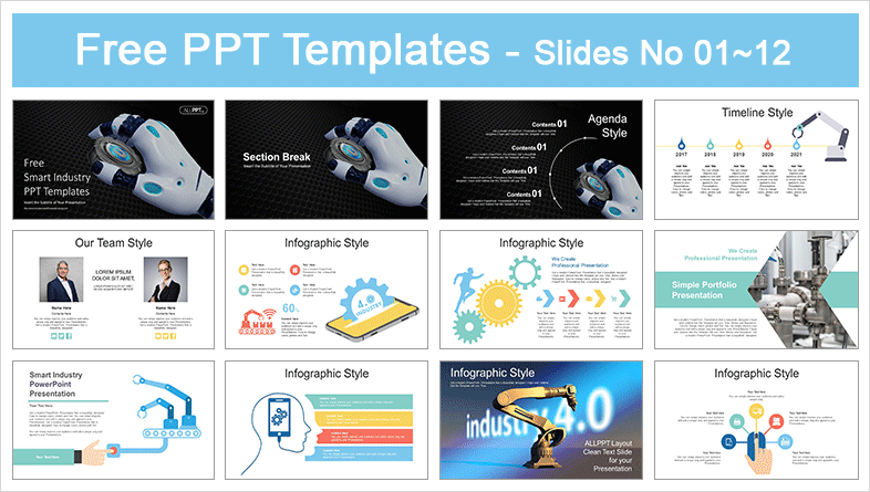  Factory Automation Industry PowerPoint Templates			 