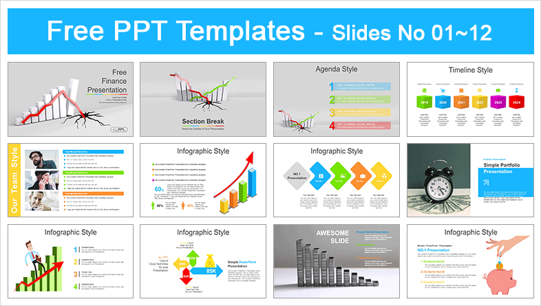  Financial Chart Red Arrow PowerPoint Templates 