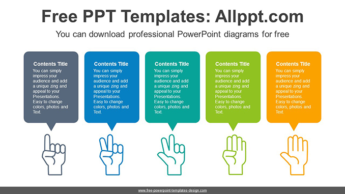  Finger Numbering Banner PowerPoint Diagram			 