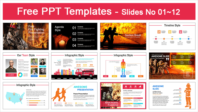  Fire Fighting PowerPoint Templates			 