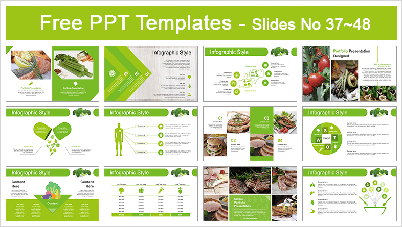  Fresh Green Broccoli PowerPoint Templates			 