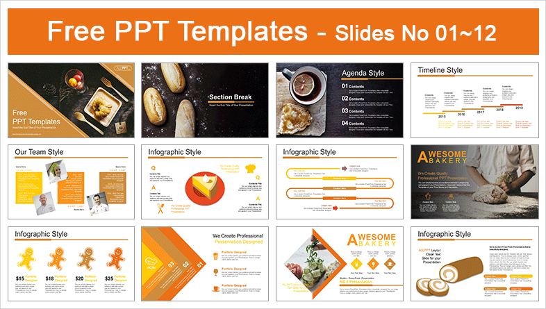  Freshly Baked Bread PowerPoint Templates			 