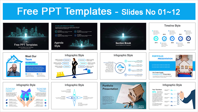  Futuristic City Keyhole PowerPoint Templates			 