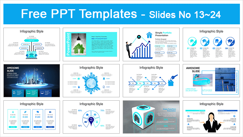  Futuristic City Keyhole PowerPoint Templates			 