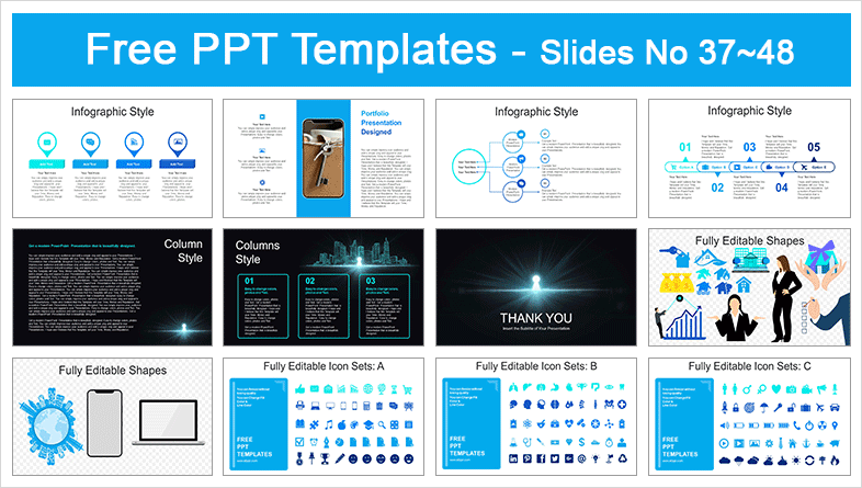  Futuristic City Keyhole PowerPoint Templates			 