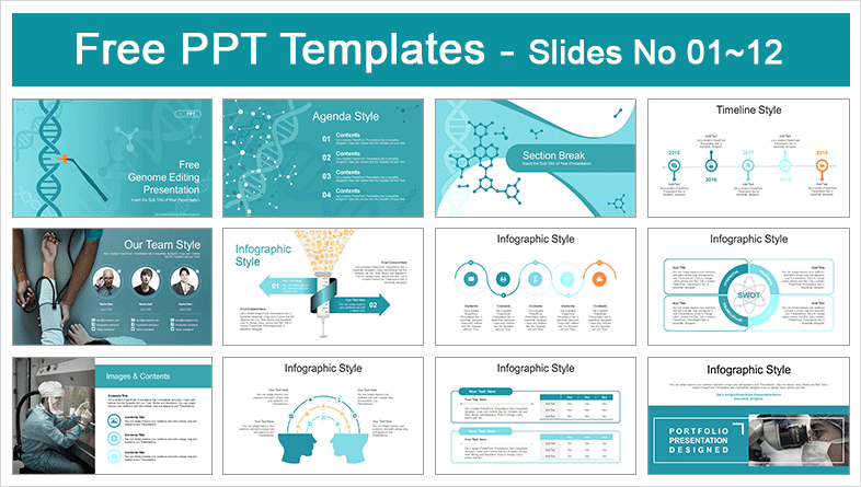  Genome Editing Medical PowerPoint Templates			 