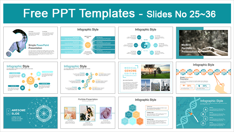  Genome Editing Medical PowerPoint Templates			 