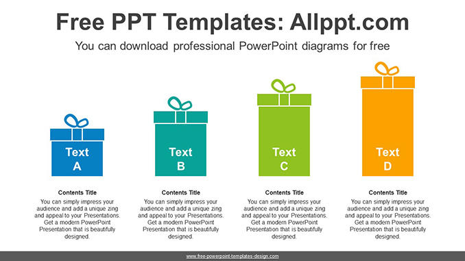  Gift Boxes List PowerPoint Diagram			 