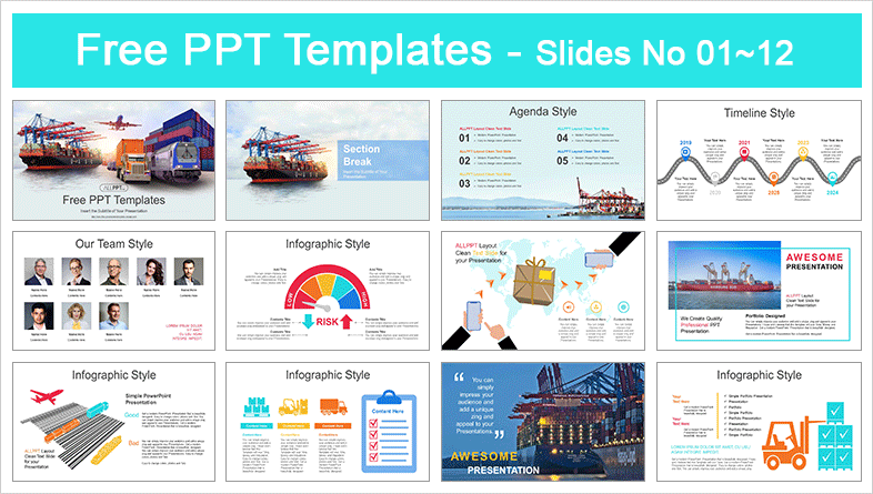  Global Logistics Partnership PowerPoint Templates			 