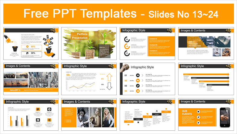  Golden Bitcoin PowerPoint Templates			 