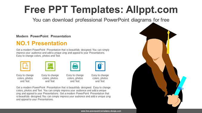  Graduating Illustration PowerPoint Diagram			 