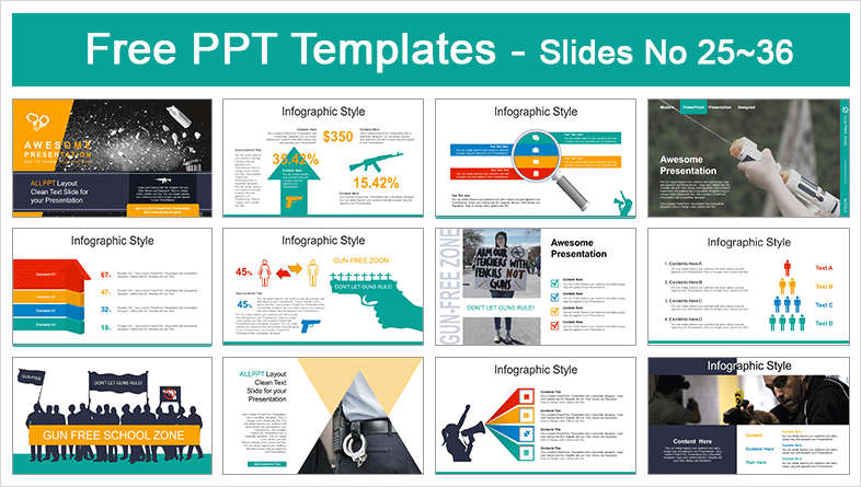  Gun Free Zone PowerPoint Templates			 