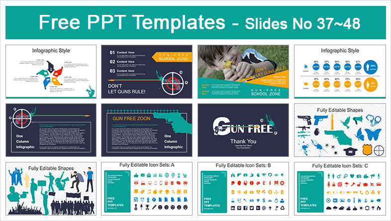  Gun Free Zone PowerPoint Templates			 