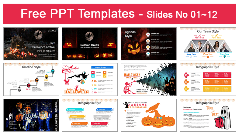  Halloween Festival PowerPoint Templates			 