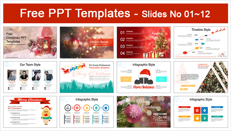  Happy Christmas PowerPoint Templates			 