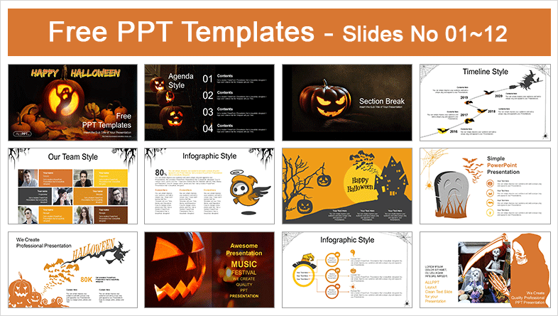  Happy Halloween PowerPoint Templates			 