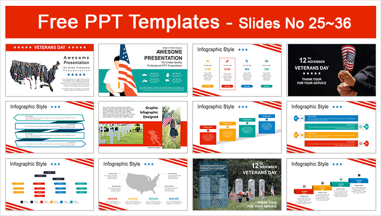  Happy Veterans Day PowerPoint Templates			 