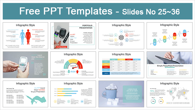  Healthy Diabetic Life PowerPoint Templates			 