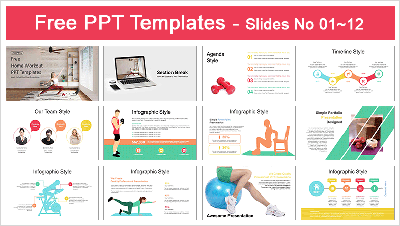  Home Workout PowerPoint Templates			 