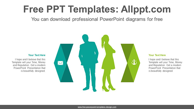  Horizontal Symmetrical Chevron PowerPoint Diagram			 