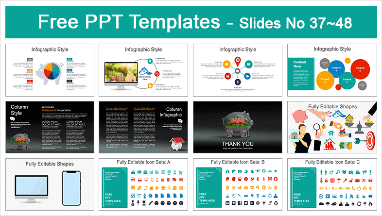  House Mortgage Savings PowerPoint Templates			 