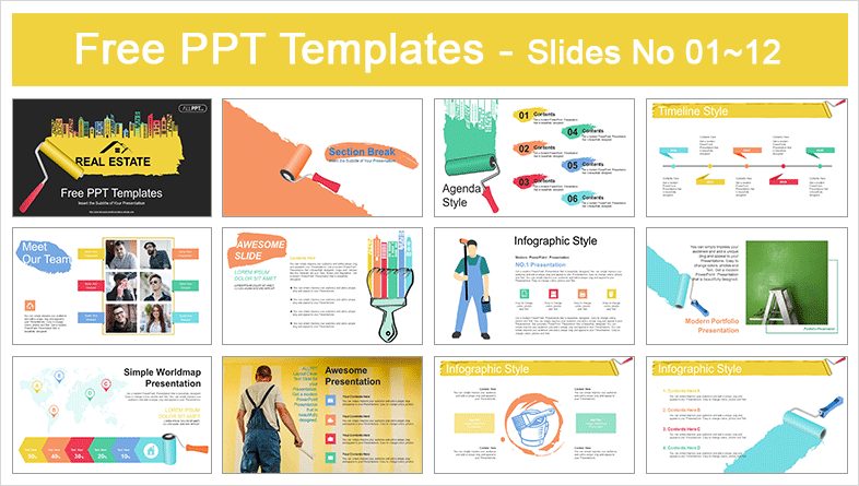  House Renovation PowerPoint Templates			 