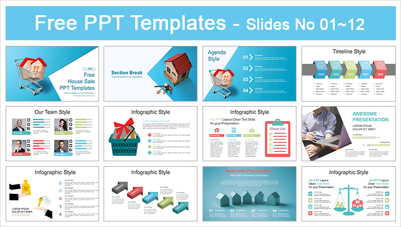  House Sale Market PowerPoint Templates			 