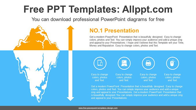  Iceberg Underwater PowerPoint Diagram			 