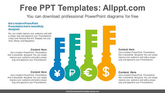  Increasing Size Key PPT Diagram			 