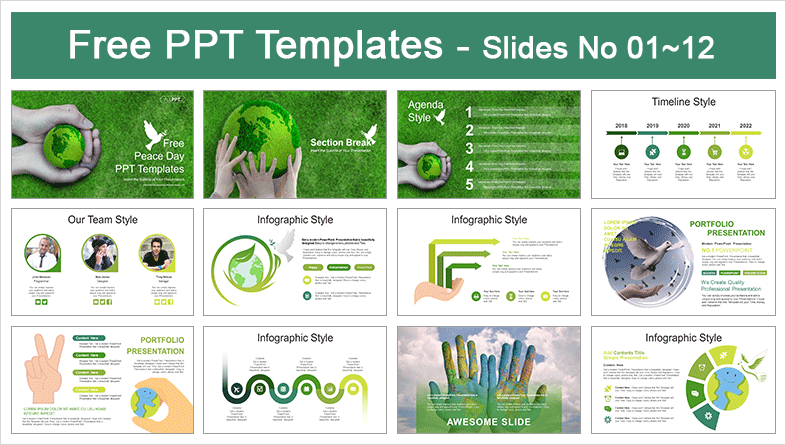  International Peace Day PowerPoint Templates			 