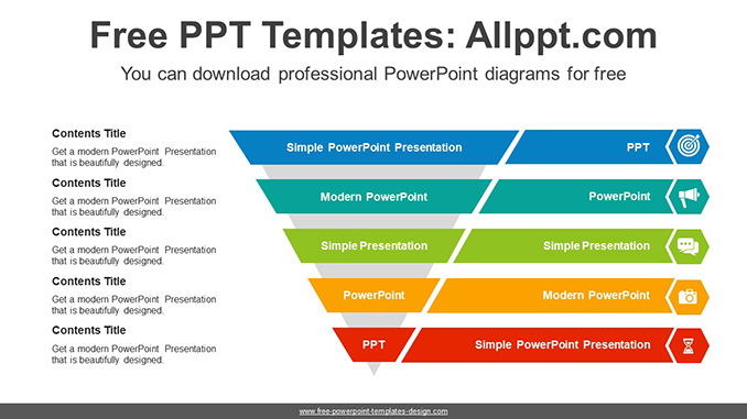  Inverted Triangular Banner PowerPoint Diagram			 