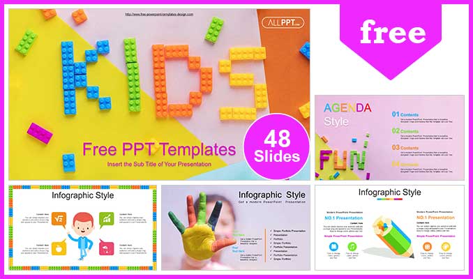  Kids Alphabet Blocks PowerPoint Templates			 