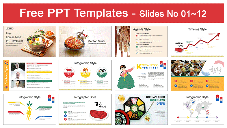  Korean Food PowerPoint Templates			 