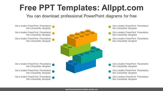  Lego Brick Block PowerPoint Diagram			 