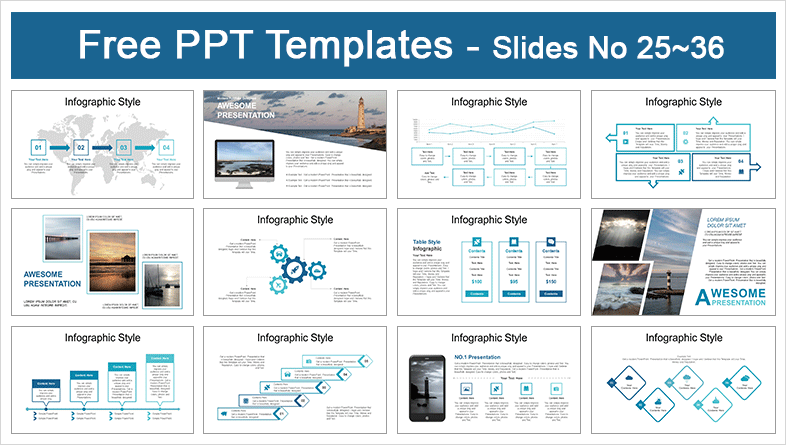  Lighthouse Landscape PowerPoint Templates			 