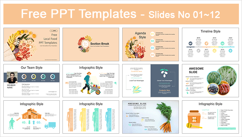  Local Food PowerPoint Templates			 