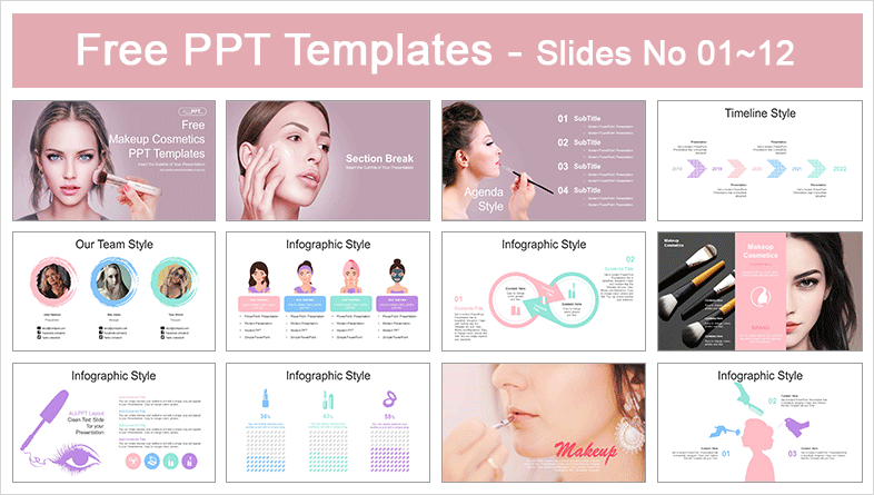  Makeup Cosmetics PowerPoint Templates 