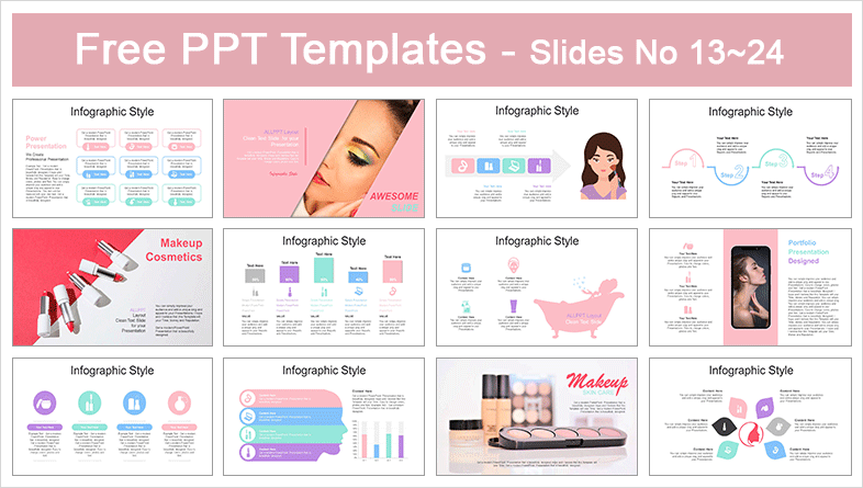  Makeup Cosmetics PowerPoint Templates 