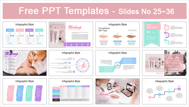  Makeup Cosmetics PowerPoint Templates 