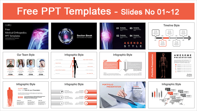  Medical Orthopedic PowerPoint Templates			 