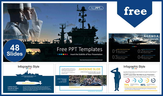  Military Navy Ships PowerPoint Templates			 