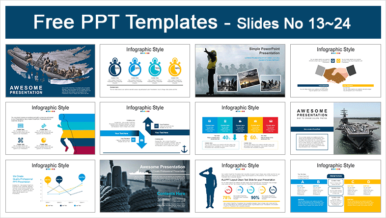  Military Navy Ships PowerPoint Templates			 