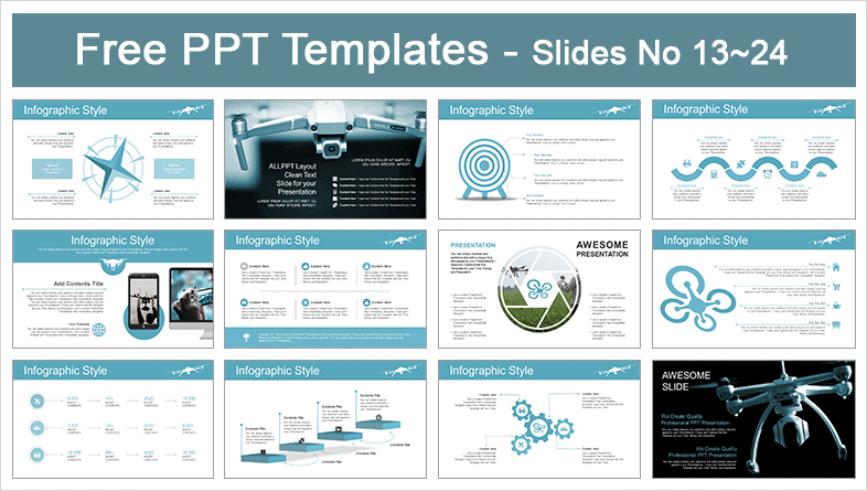  Mobile Control Drone PowerPoint Templates			 