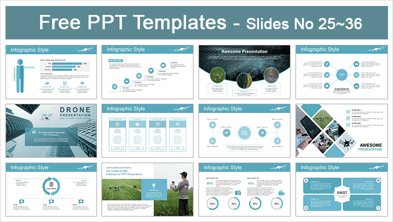  Mobile Control Drone PowerPoint Templates			 