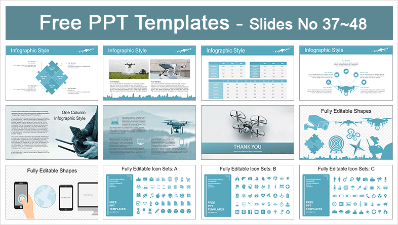  Mobile Control Drone PowerPoint Templates			 