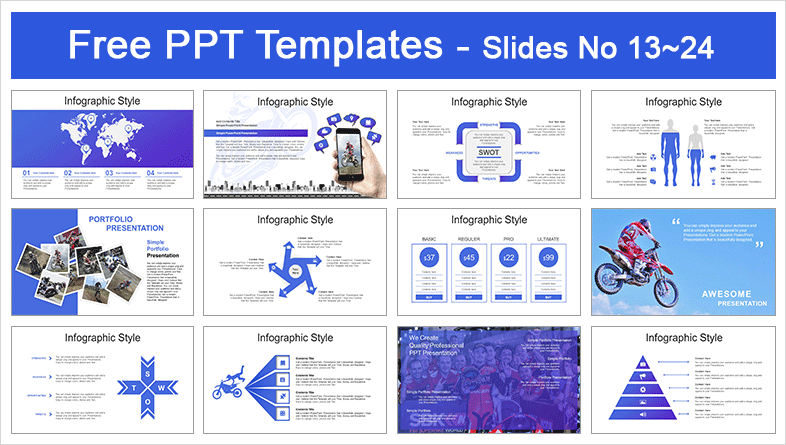  Motorcycle Racing Sports PowerPoint Templates			 