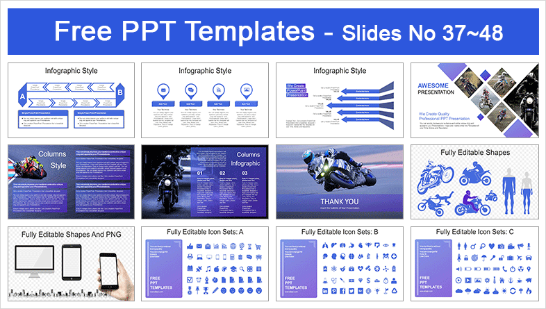  Motorcycle Racing Sports PowerPoint Templates			 