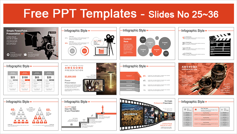  Old Style Movie Projector PowerPoint Templates			 